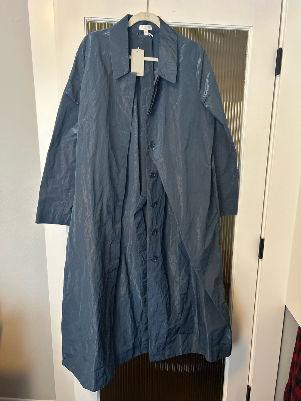 NWT COS Blue Crinkled Technical Coat - Picture 3 of 5